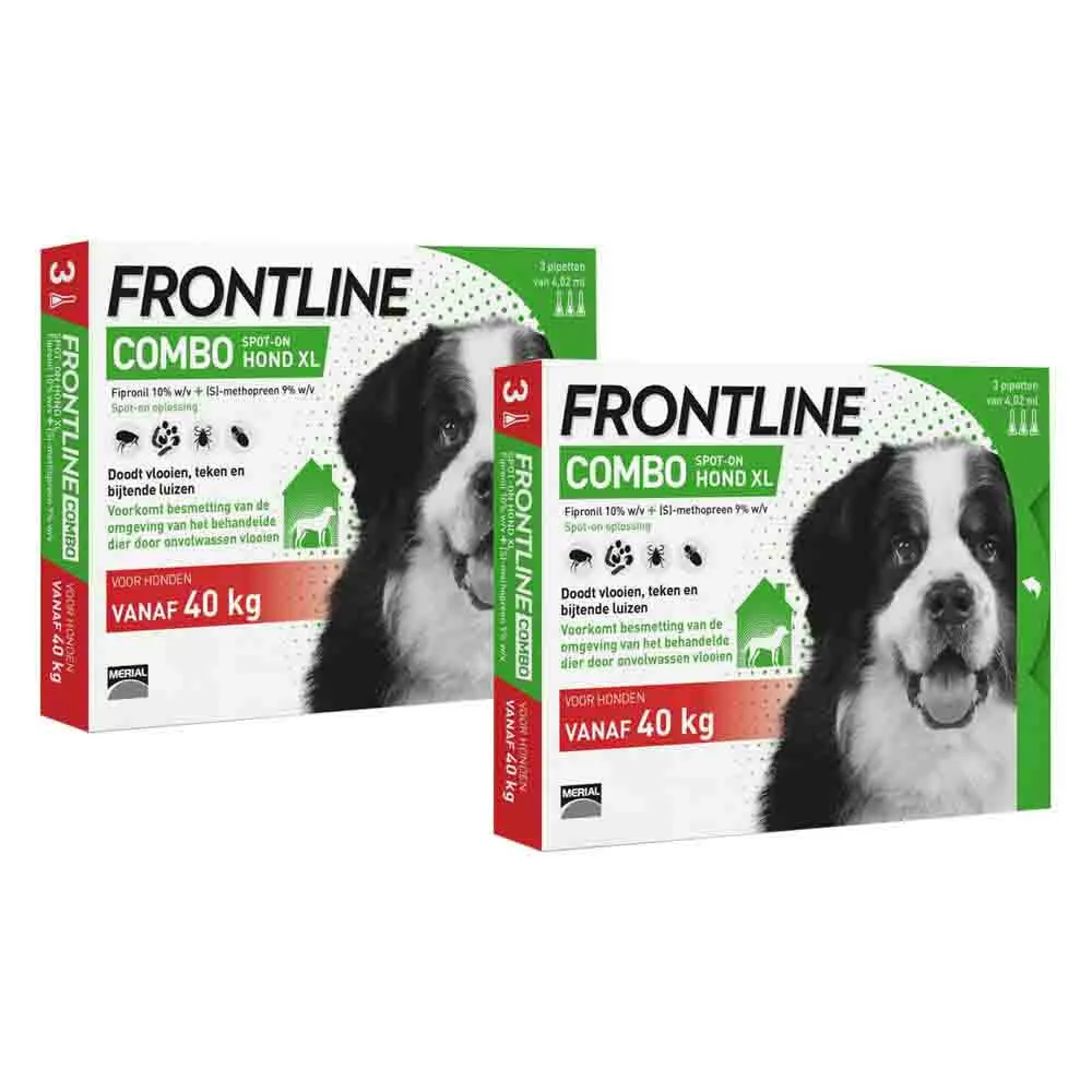 2x Frontline Combo Spot On Anti Vlooien en Teken Druppels Hond XL 3 pipetten van Frontline – productfoto