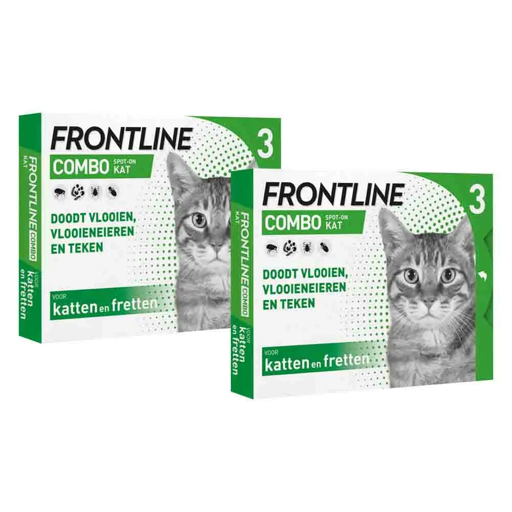 2x Frontline Combo Spot On Anti Vlooiendruppels Kat vanaf 1 kg 3 pipetten van Frontline – productfoto