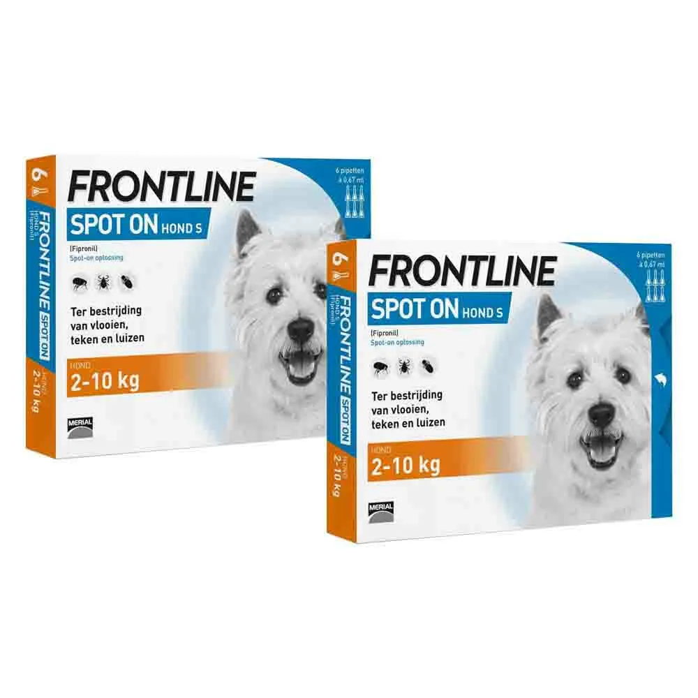 2x Frontline Spot On Anti Vlooien en Teken Druppels Hond 2 - 10 kg 6 pipetten van Frontline – productfoto