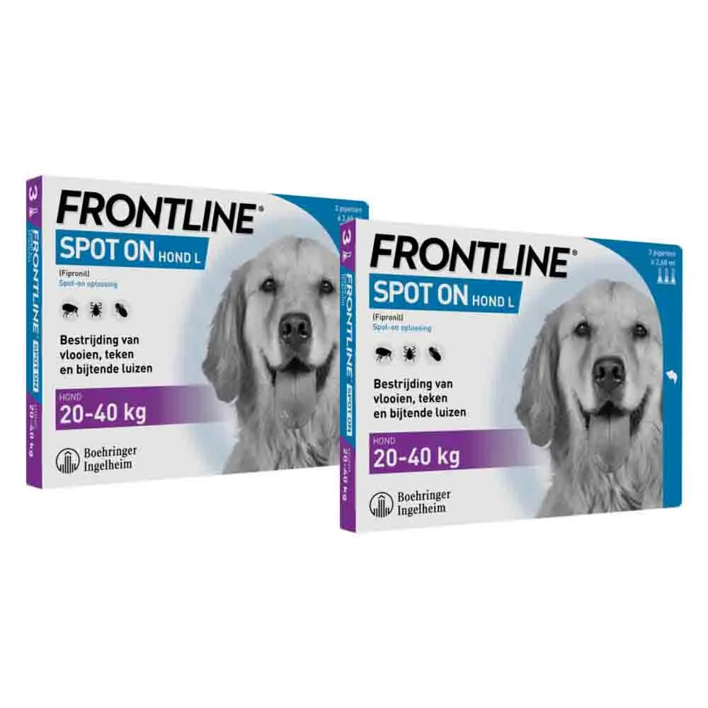 2x Frontline Spot On Anti Vlooien en Teken Druppels Hond L 20 - 40 kg 3 pipetten van Frontline – productfoto