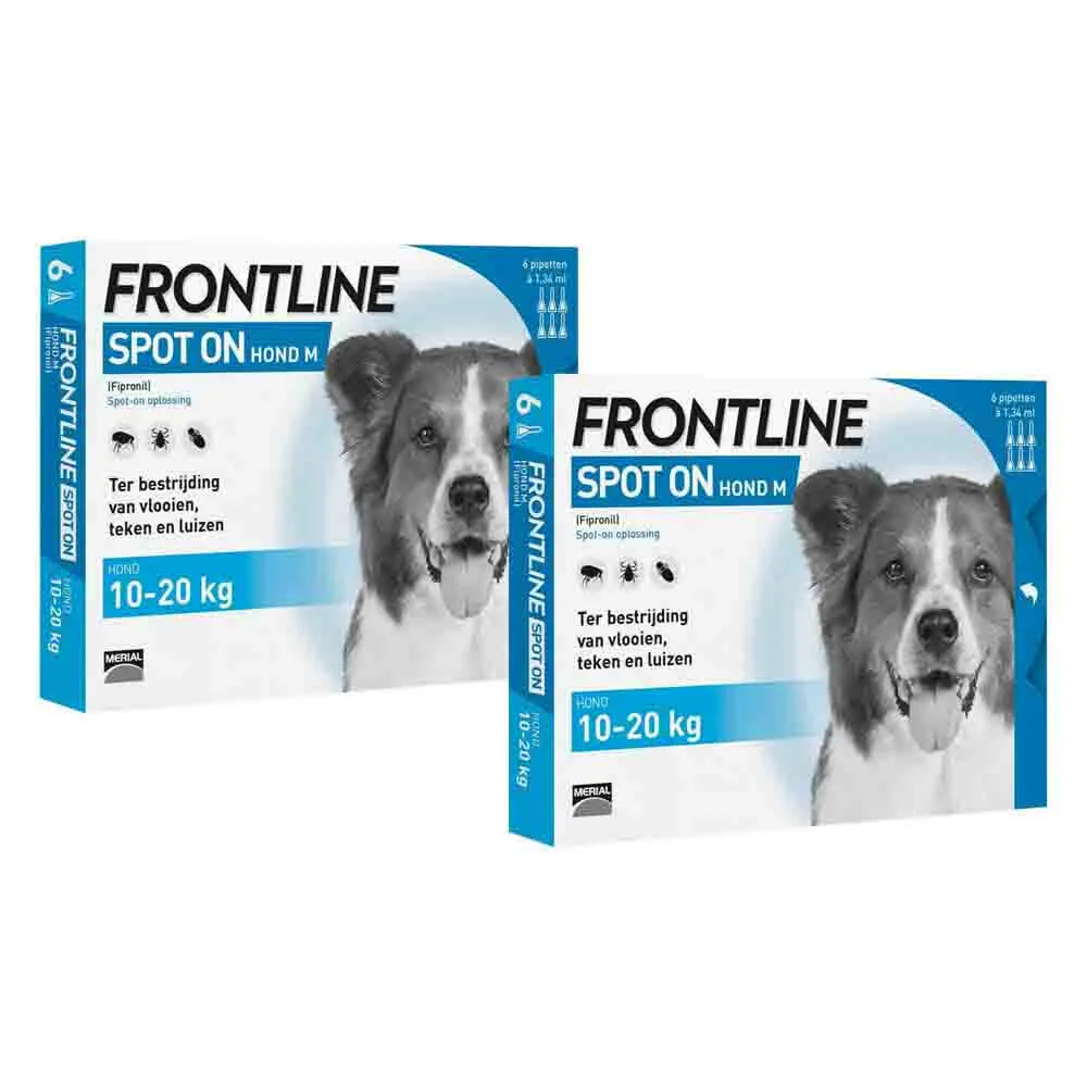 2x Frontline Spot On Anti Vlooien en Teken Druppels Hond M 10 - 20 kg 3 pipetten de Frontline – photo produit