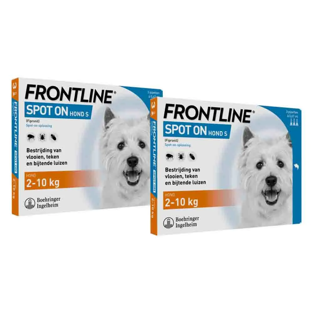 2x Frontline Spot On Anti Vlooien en Teken Druppels Hond S 2 tot 10 kg 3 pipetten de Frontline – photo produit