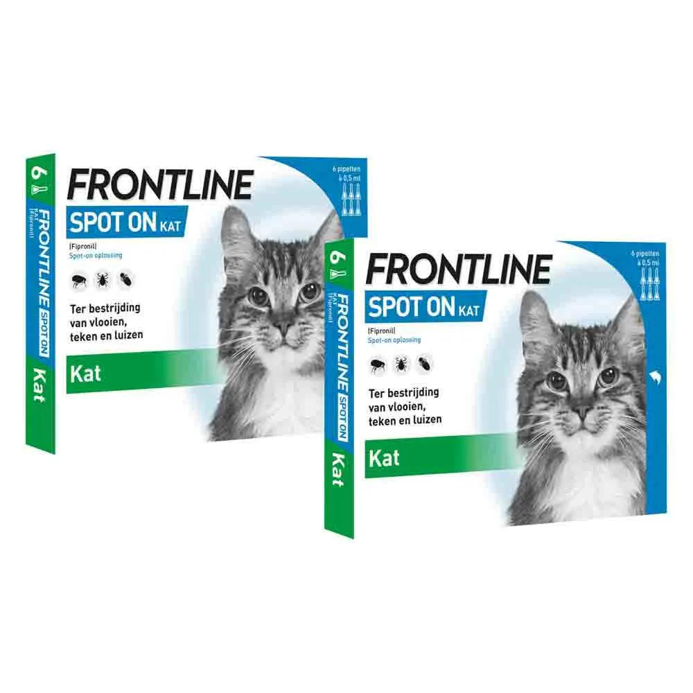 2x Frontline Spot On Anti Vlooien en Teken Druppels Kat vanaf 1 kg 6 pipetten van Frontline – productfoto