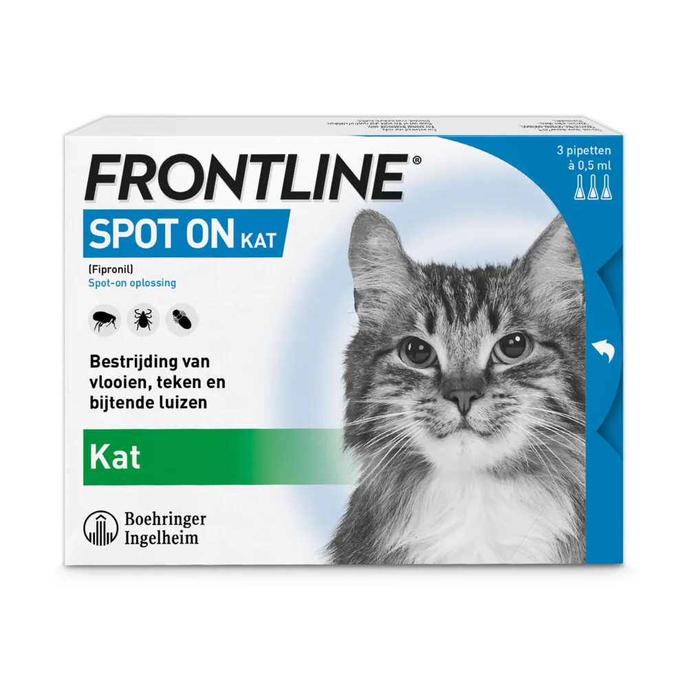 2x Frontline Spot On Anti Vlooien en Teken Druppels Kat vanaf 1 kg 3 pipetten van Frontline – productfoto
