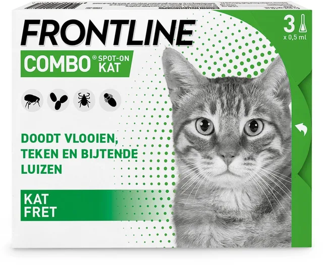 Combo Anti Vlooienmiddel en Tekenmiddel Kat - 3 Pipetten