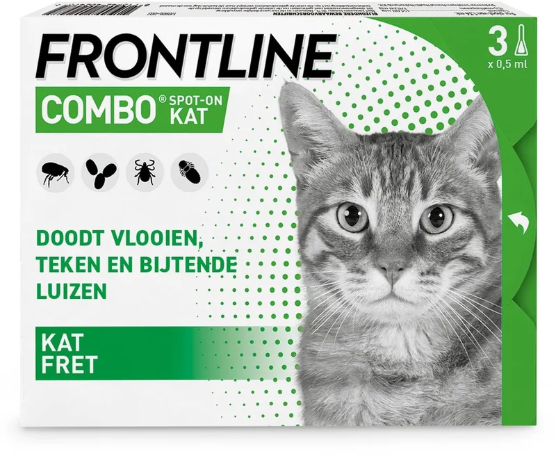 Combo Anti Vlooienmiddel en Tekenmiddel Kat - 3 Pipetten von Frontline – Produktfoto