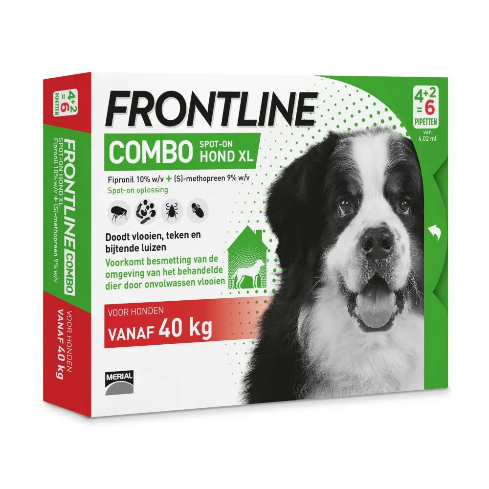 Combo Spot On Anti Vlooien en Teken Druppels Hond vanaf 40 kg 6 pipetten von Frontline – Produktfoto