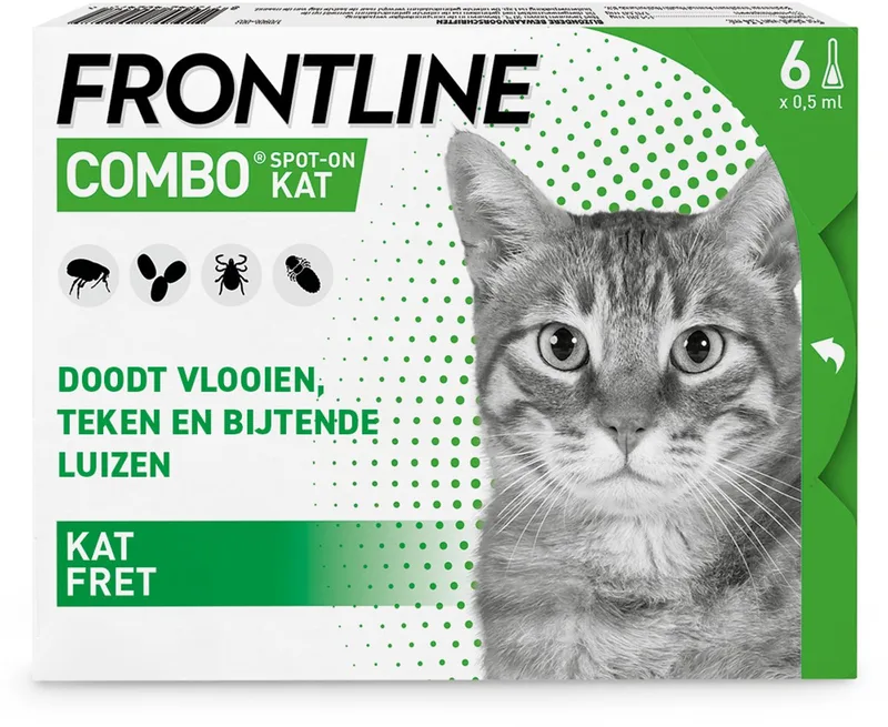 Kat/fret Combo Anti Vlooienmiddel en Tekenmiddel Kat - 6 Pipetten by Frontline – product photo