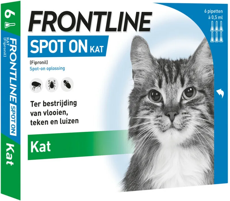 Spot-On Anti vlooienmiddel Kat - 6 pipetten de Frontline – photo produit