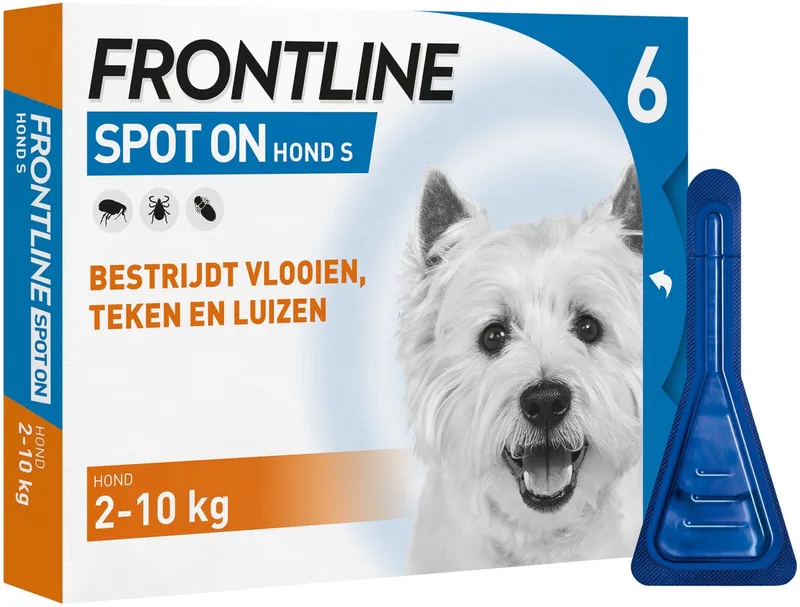 Spot-On Hond 2-10Kg - Anti vlooien- en tekenmiddel - Vlooiendruppels - 2 x 6 pipetten de Frontline – photo produit