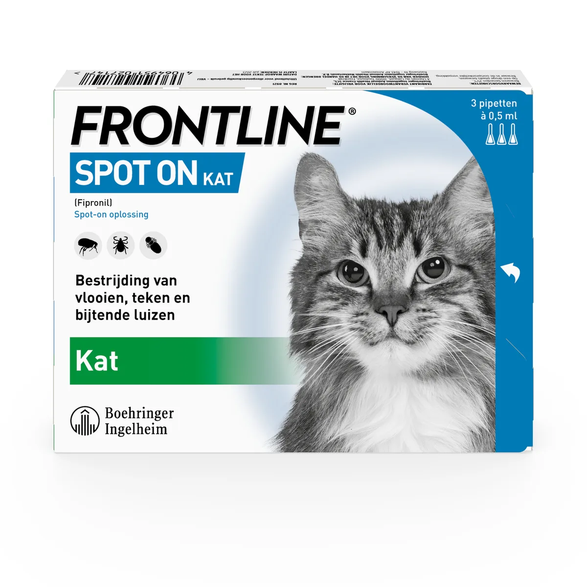 Spot-On voor Katten 3 Pipetten van Frontline – productfoto