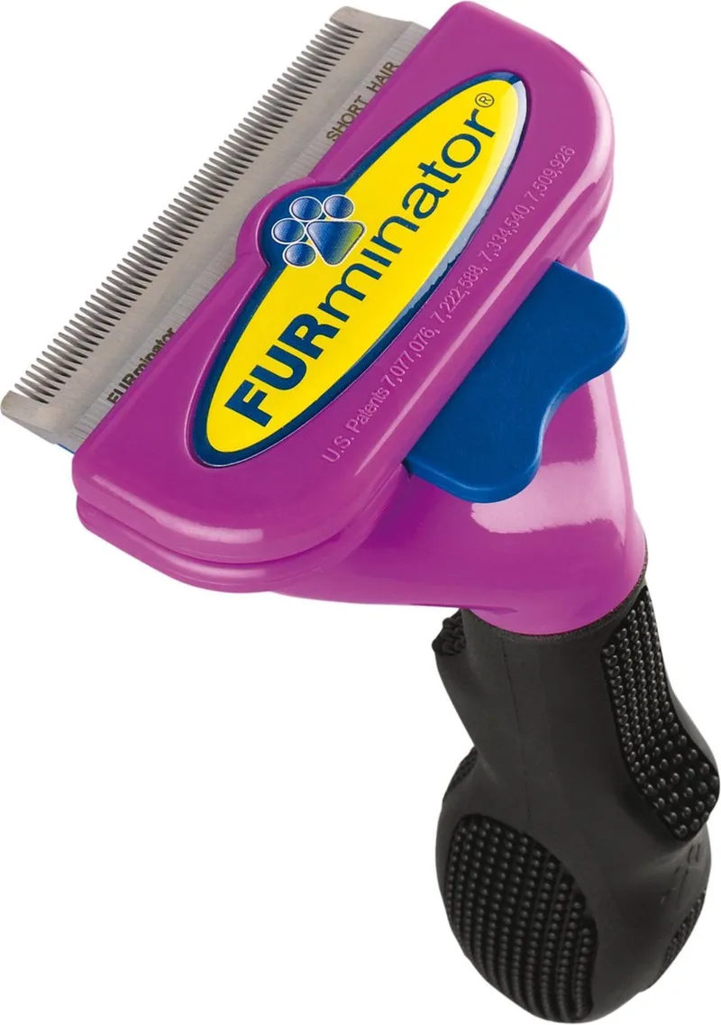 Kat Kortharig - Kattenborstel - L van FURminator in Paars – productfoto
