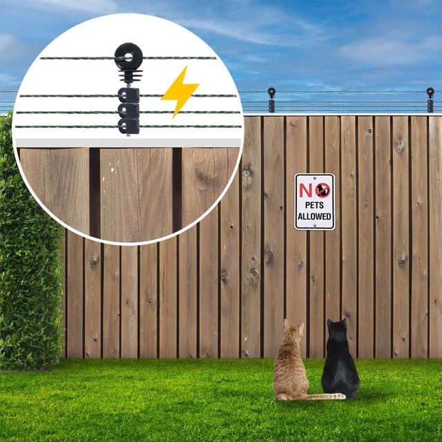 Katten Schrikdraad Set voor op de Schutting - S6 (Solar) - 50 m