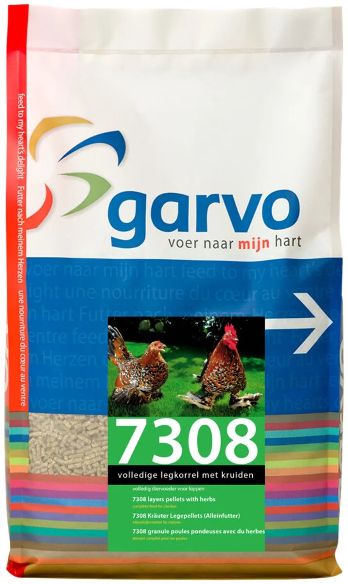 Kippenvoer Volledige Legkorrel met Kruiden - 4 kg fra Garvo – produktbillede