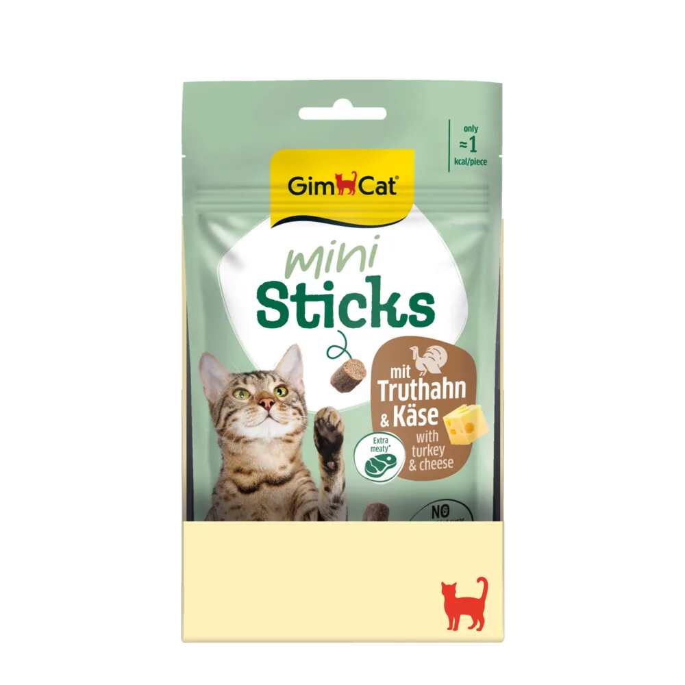 12x GimCat Mini Sticks Kattensnack Kip & Kattenkruid 50 gr by GimCat – product photo