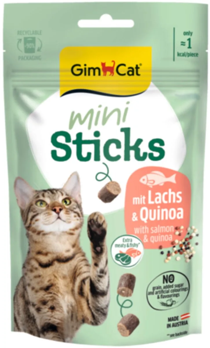 12x GimCat Mini Sticks Kattensnack Zalm & Quinoa 50 gr by GimCat – product photo