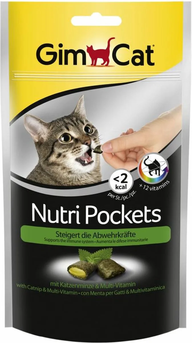 12x GimCat Nutri Pockets Kattenkruid - Vitamines 60 gr de GimCat – photo produit