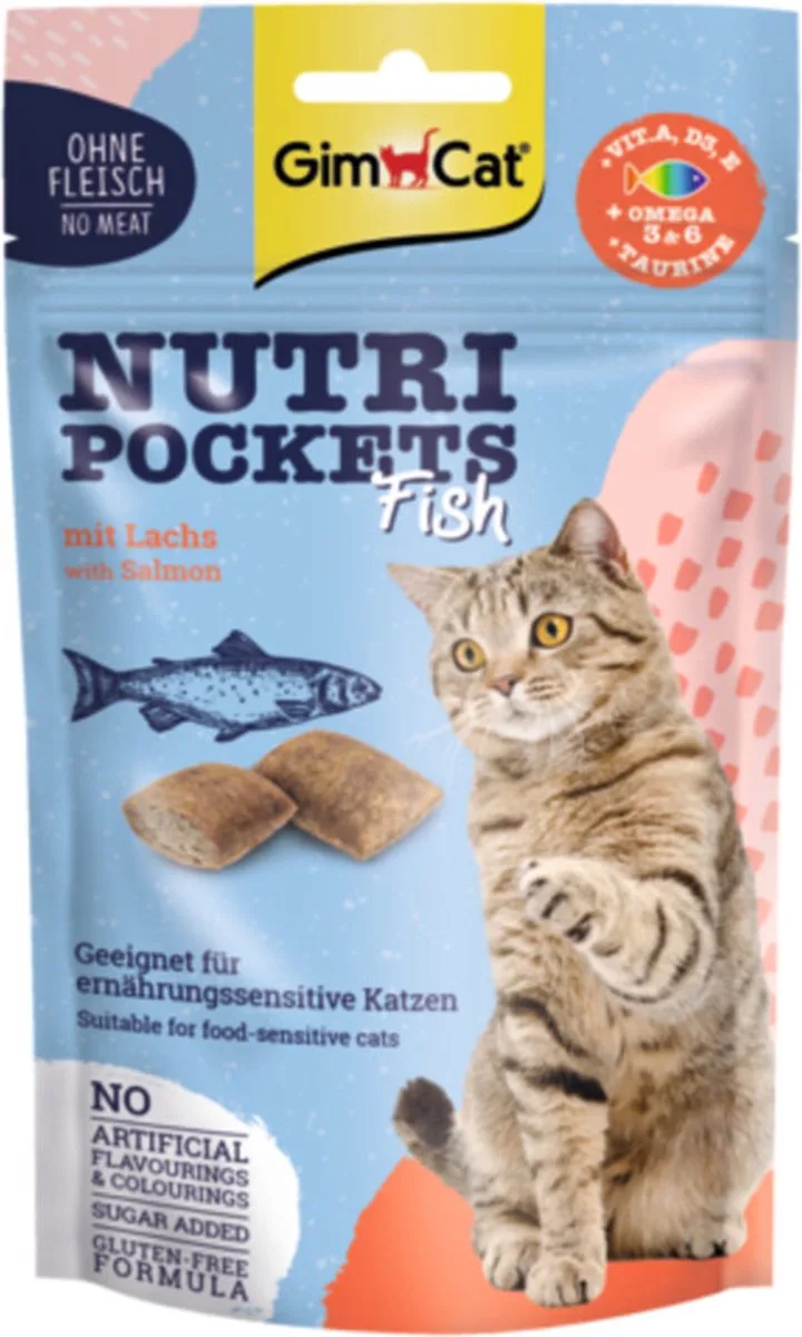 12x GimCat Nutri Pockets Vis met Zalm 60 gr van GimCat – productfoto