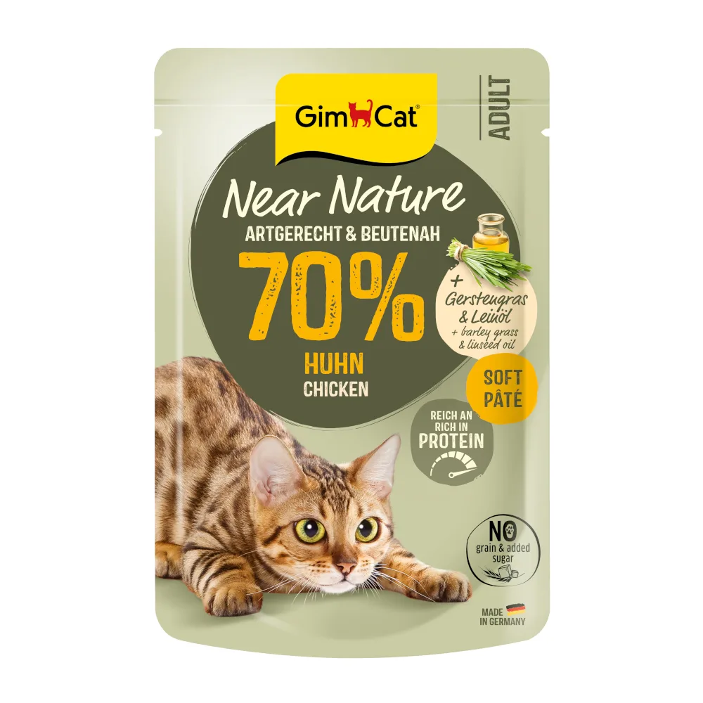 16x85g GimCat Dichtbij de Natuur kip natvoer voor katten by GimCat – product photo
