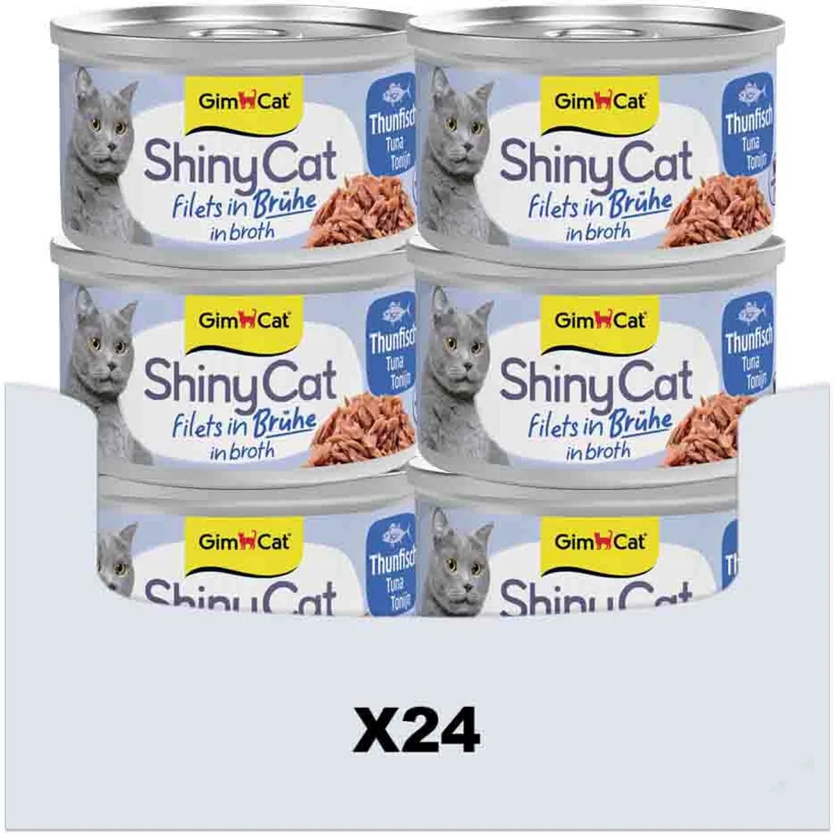 24x GimCat Kattenvoer Nat ShinyCat Filets in Bouillon Tonijn 70 gr von GimCat – Produktfoto