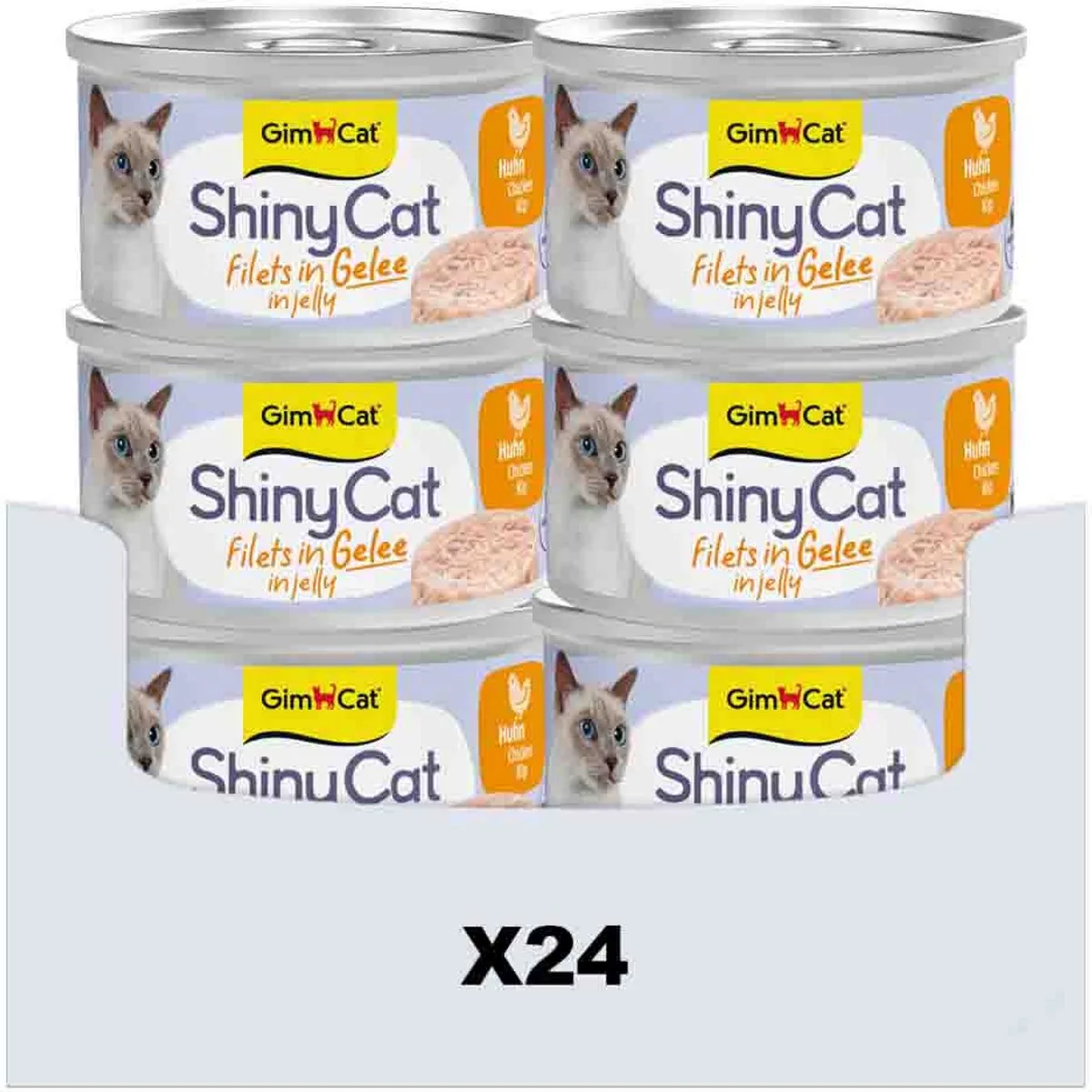 24x GimCat Kattenvoer Nat ShinyCat Filets in Jelly Kip 70 gr van GimCat – productfoto