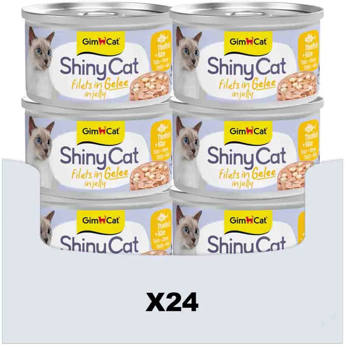 24x GimCat Kattenvoer Nat ShinyCat Filets in Jelly Tonijn & Kaas 70 gr von GimCat – Produktfoto