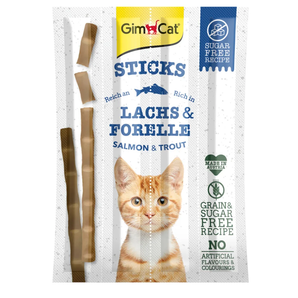 24x GimCat Sticks Zalm & Forel 4 stuks de GimCat – photo produit