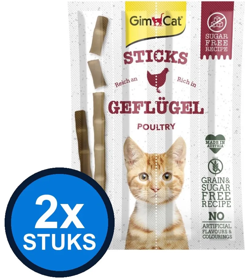 2x GimCat Sticks Gevogelte - Kattensnack - 4 stuks by GimCat – product photo