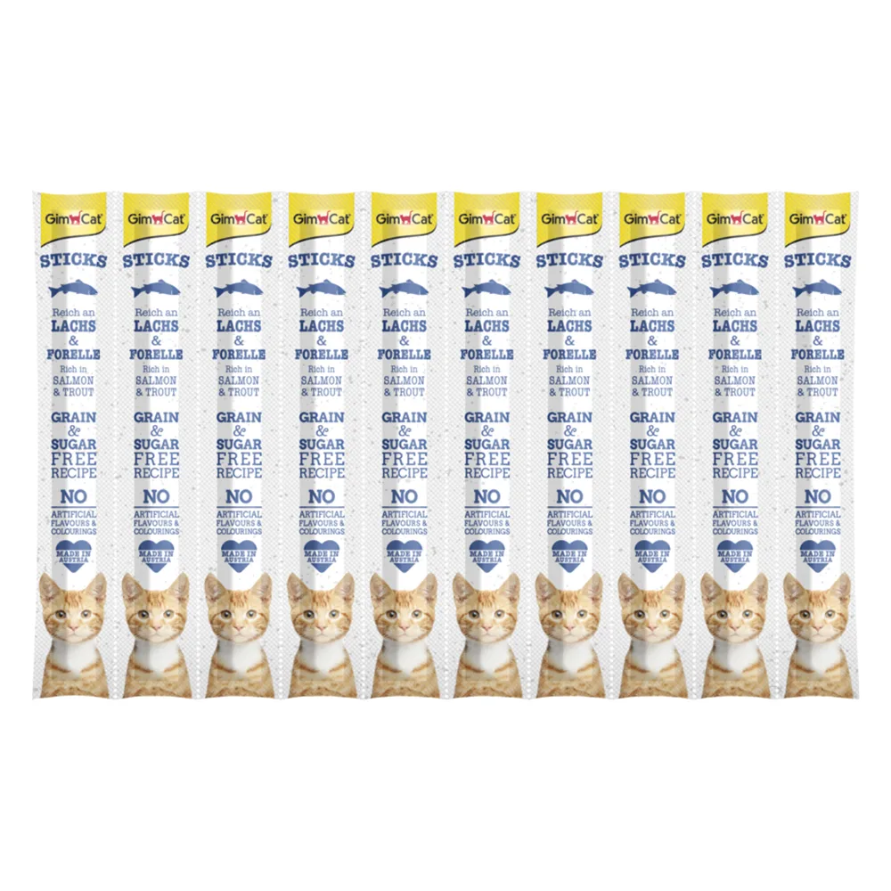 30 Stuks GimCat Sticks Zalm en Forel Kattensnacks van GimCat – productfoto
