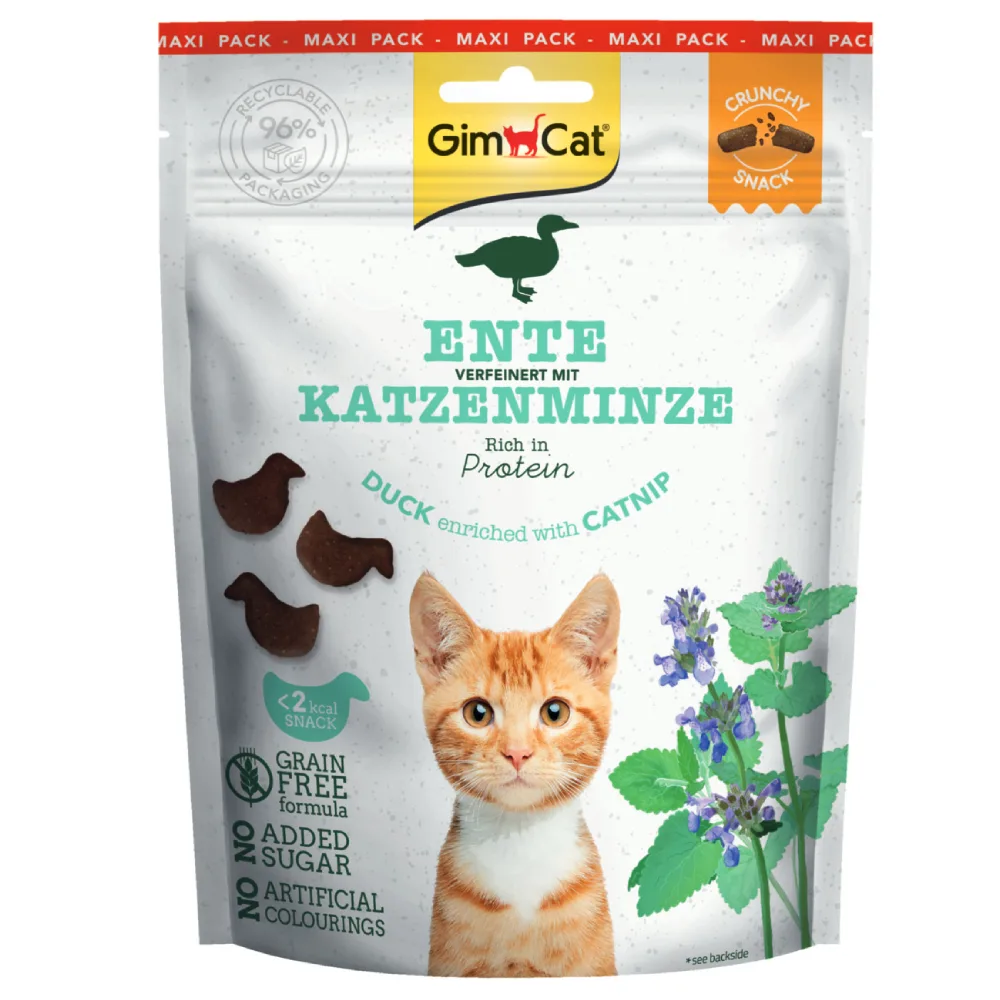 3x140g GimCat Crunchy Snacks Eend & Catnip Kattensnacks by GimCat – product photo
