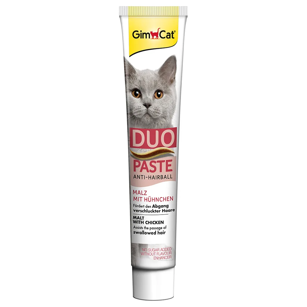 50g GimCat Anti-Haarbal Duo-Pasta Mout & Kip Kattenvoer van GimCat – productfoto