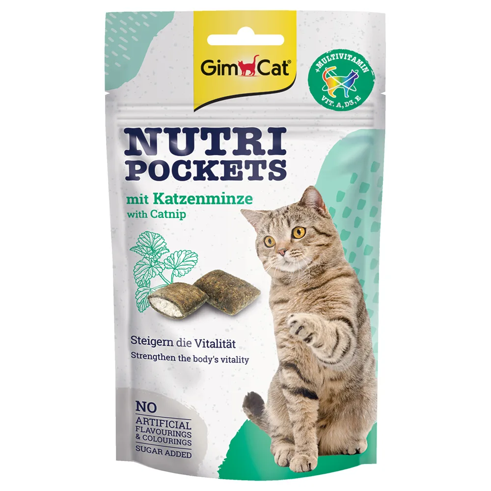 60g GimCat Nutri Pockets Kattenkruid kattensnacks van GimCat – productfoto