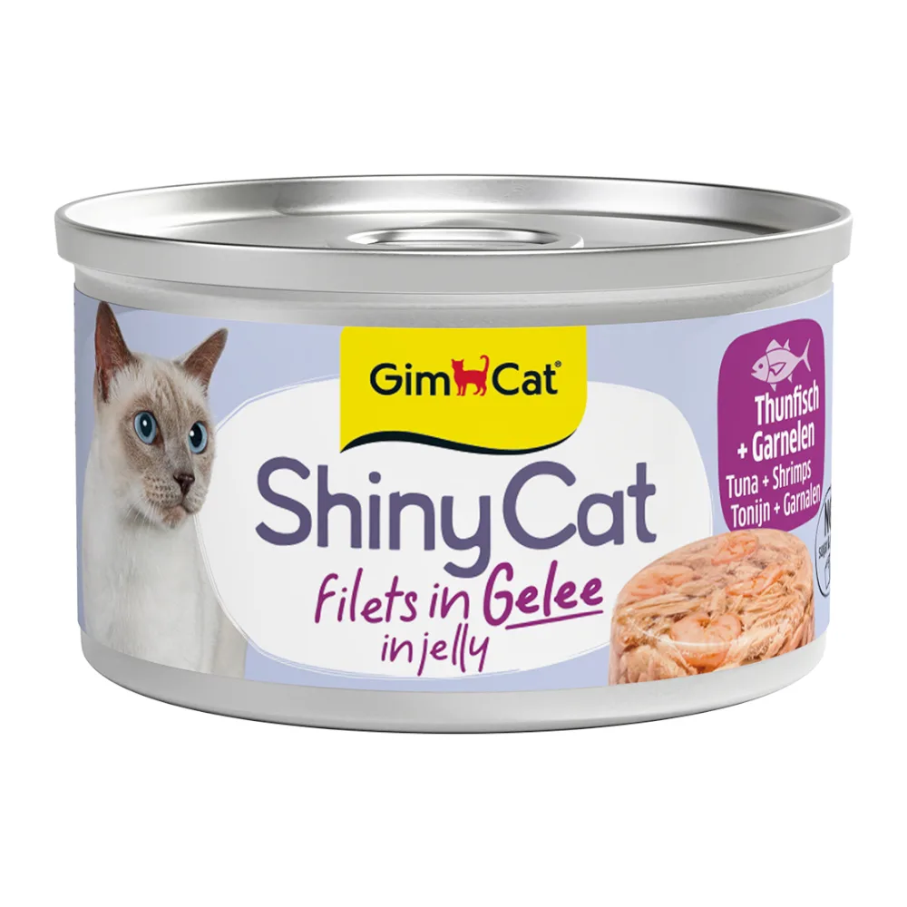 6x70g ShinyCat in Gelei Tonijn & Garnalen GimCat Kattenvoer de GimCat – photo produit