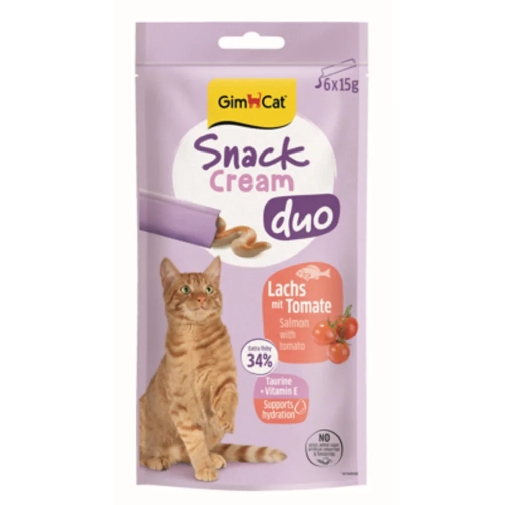 8x GimCat Kattensnack Cream Duo Zalm & Tomaat 6 x 15 gr van GimCat – productfoto