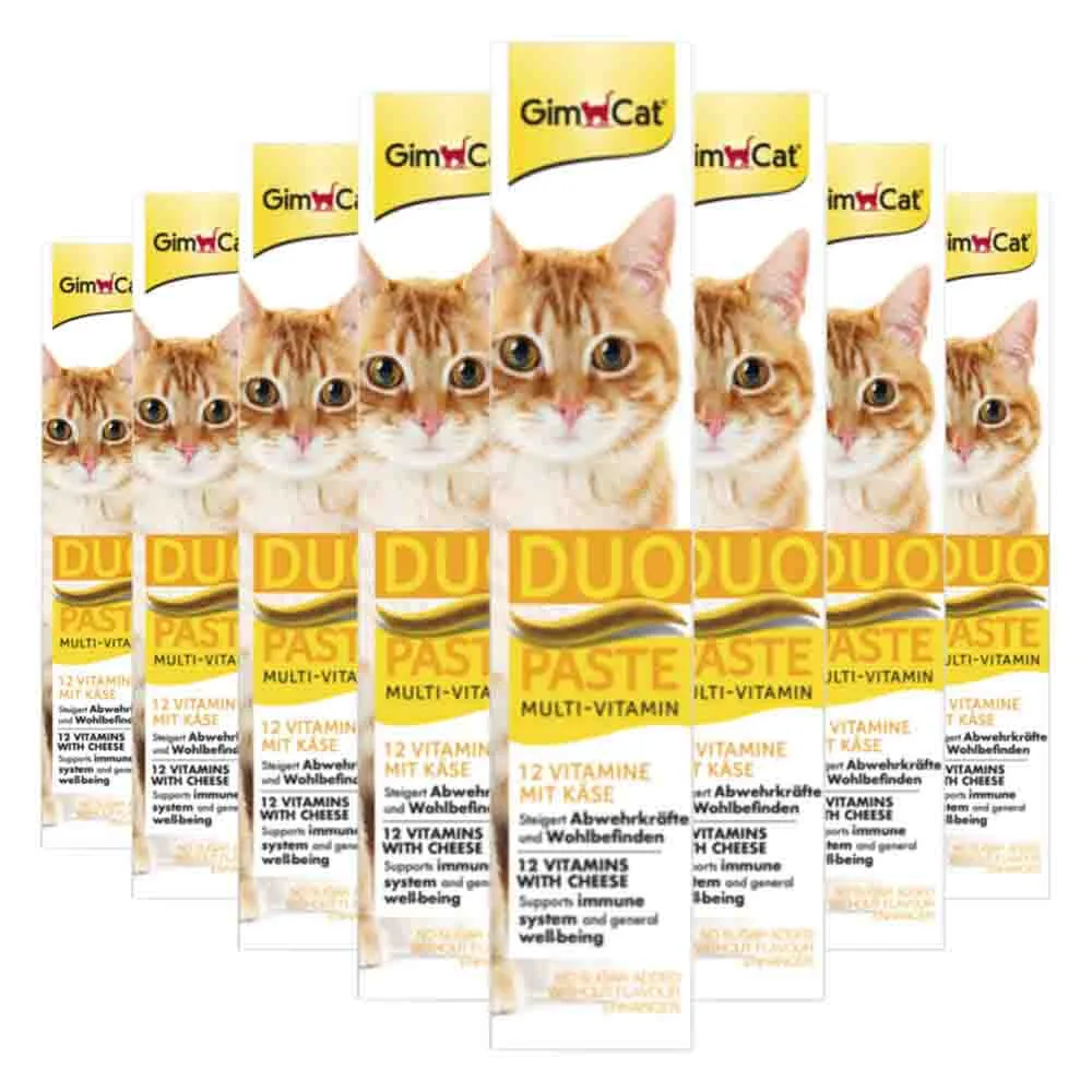 8x GimCat Multi-Vitamin Duo-Pasta Kaas & Vitamines 50 gr van GimCat – productfoto