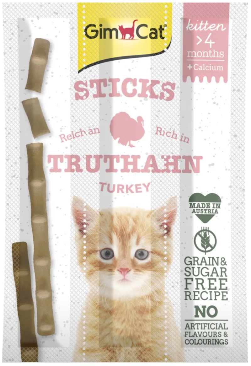 Gimcat 3 Sticks Kitten - Kattensnack - Kalkoen - 1ST by GimCat – product photo
