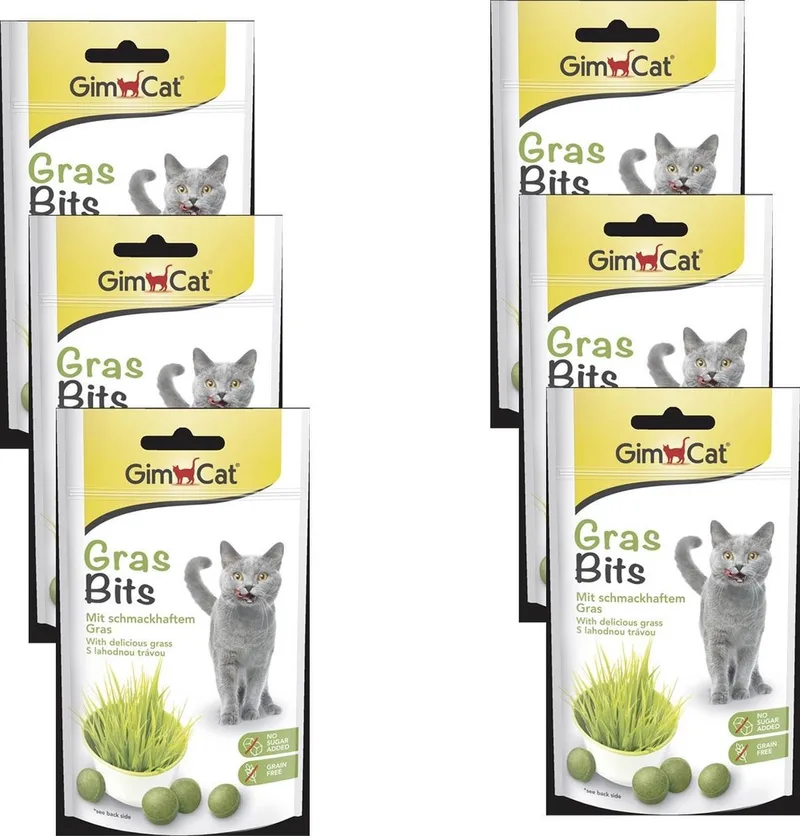 Gras Bits - Kattensnack - 6 x 40 g fra GimCat – produktbillede