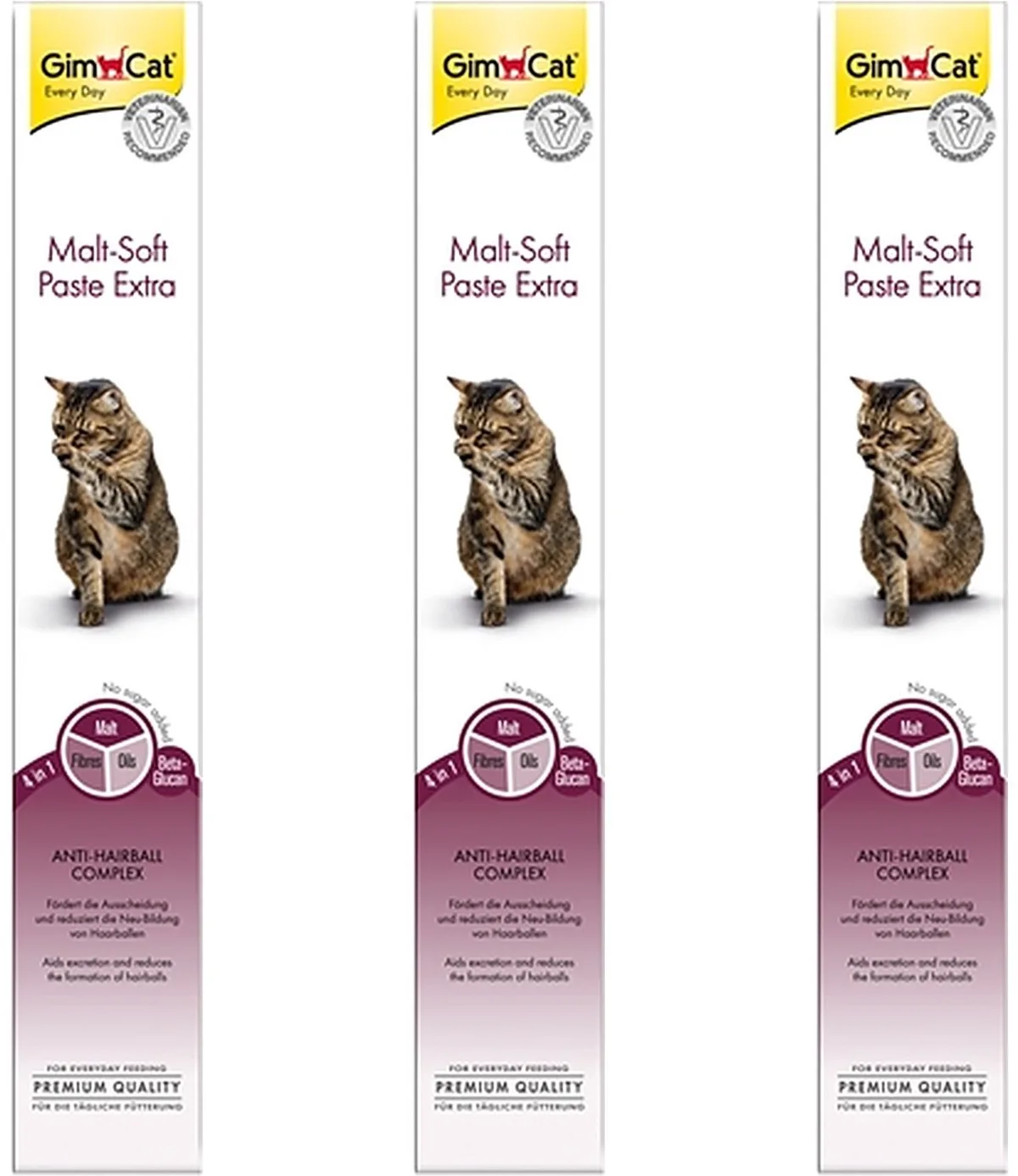 Haarbalpasta Gimcat Malt-Soft - Vezelrijk 100g - 3 stuks - Multipack de GimCat – photo produit