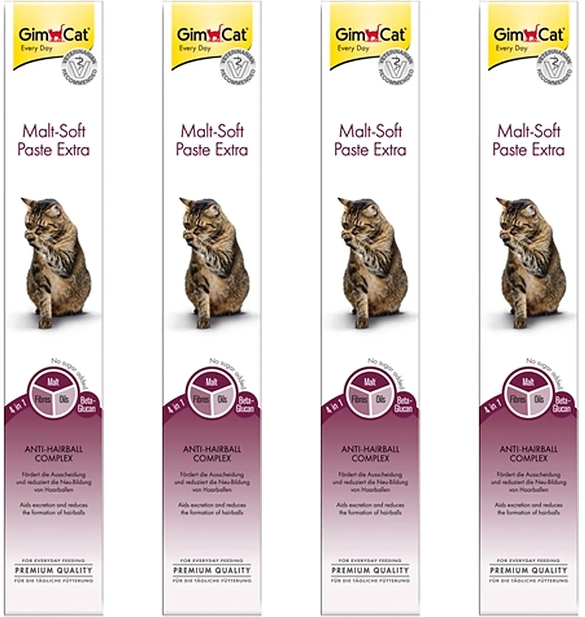 Haarbalpasta Gimcat Malt-Soft - Vezelrijk 100g - 4 stuks - Multipack de GimCat – photo produit