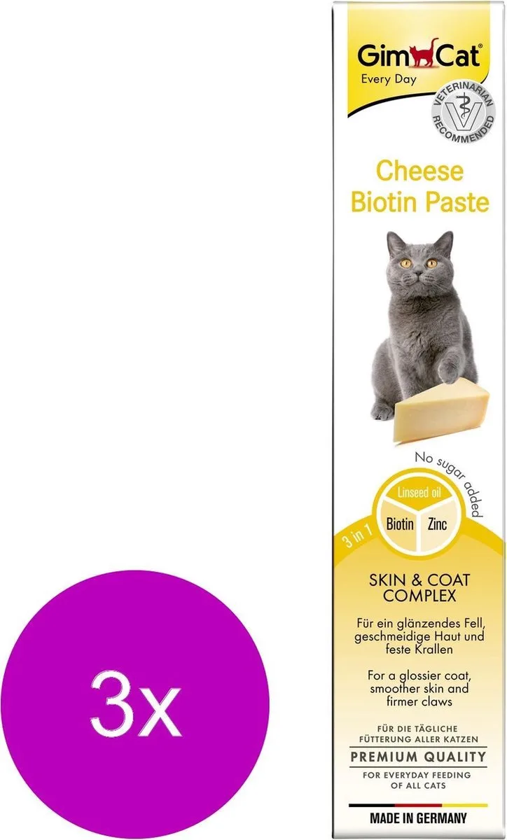 Kaas-Pasta - Kattensnack - 3 x Kaas 50 g by GimCat – product photo