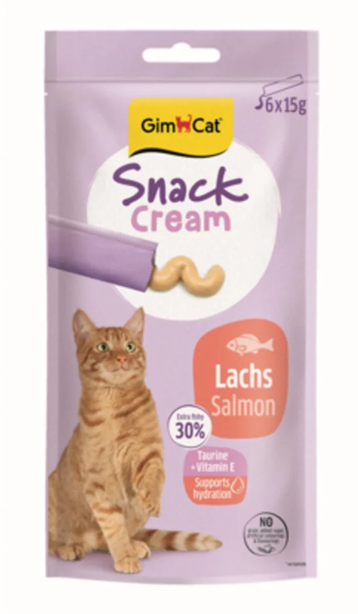 Kattensnack Cream Zalm - 8 x 6 x 15 gr - Voordeelverpakking von GimCat – Produktfoto