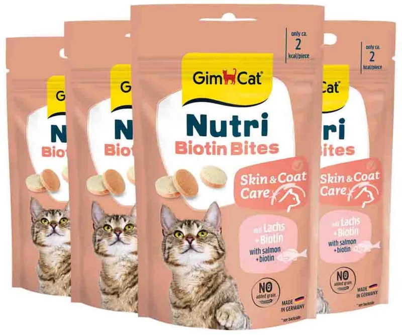 Kattensnack Nutri Biotin Bites - 4 x 40 gr - Voordeelverpakking von GimCat – Produktfoto
