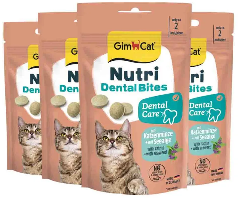 Kattensnack Nutri Dental Bites - 4 x 40 gr - Voordeelverpakking de GimCat – photo produit
