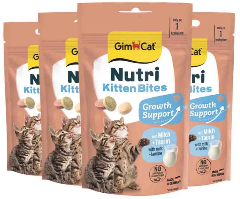 Kattensnack Nutri Kitten Bites - 4 x 40 gr - Voordeelverpakking by GimCat – product photo