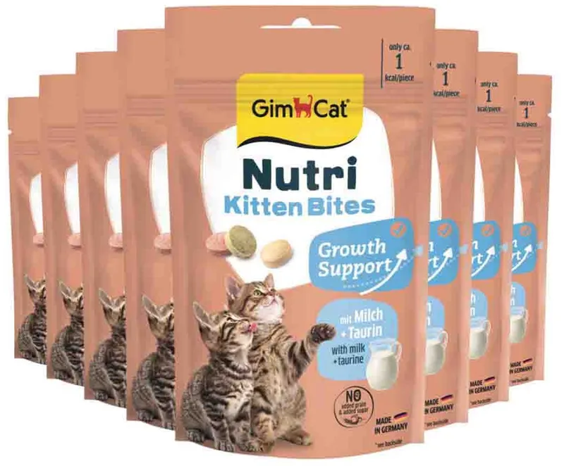 Kattensnack Nutri Kitten Bites - 8 x 40 gr - Voordeelverpakking by GimCat – product photo