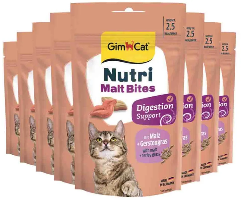 Kattensnack Nutri Malt Bites - 8 x 40 gr - Voordeelverpakking von GimCat – Produktfoto