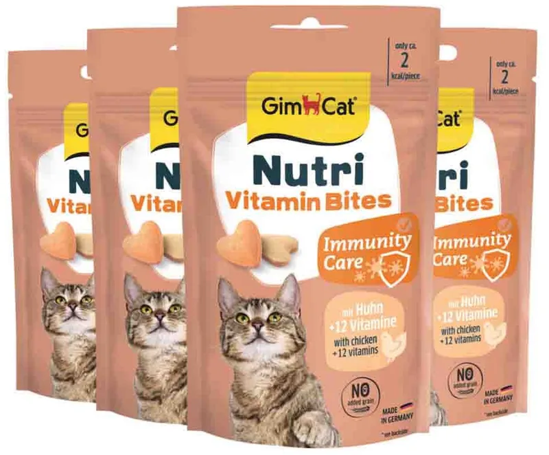 Kattensnack Nutri Vitamin Bites - 4 x 40 gr - Voordeelverpakking by GimCat – product photo