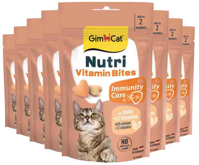 Kattensnack Nutri Vitamin Bites - 8 x 40 gr - Voordeelverpakking de GimCat – photo produit