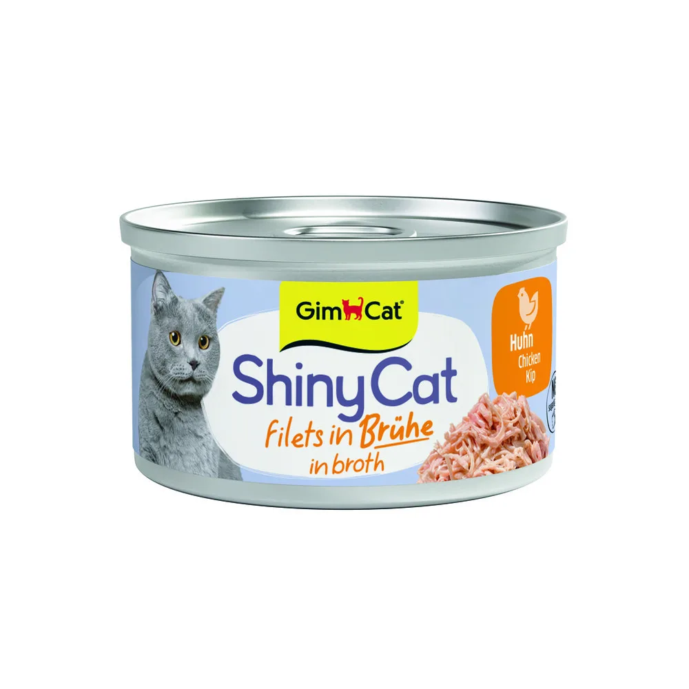 Kattenvoer Nat ShinyCat Filets in Bouillon Kip 70 gr de GimCat – photo produit