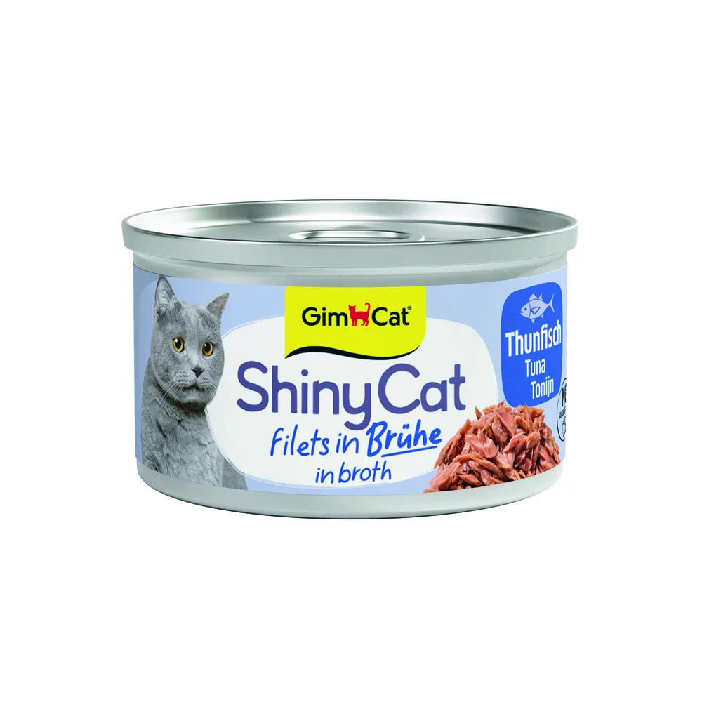 Kattenvoer Nat ShinyCat Filets in Bouillon Tonijn 70 gr de GimCat – photo produit